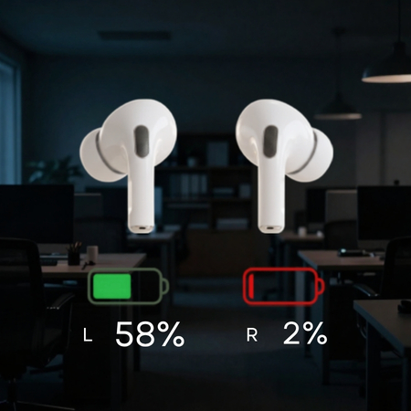Um lado dos AirPods descarrega antes