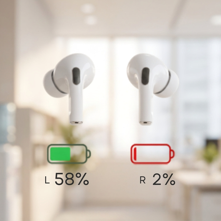 Um lado dos AirPods descarrega antes